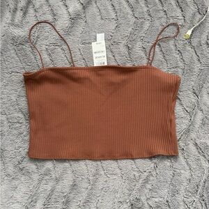Bar III Rust Ribbed Camisole